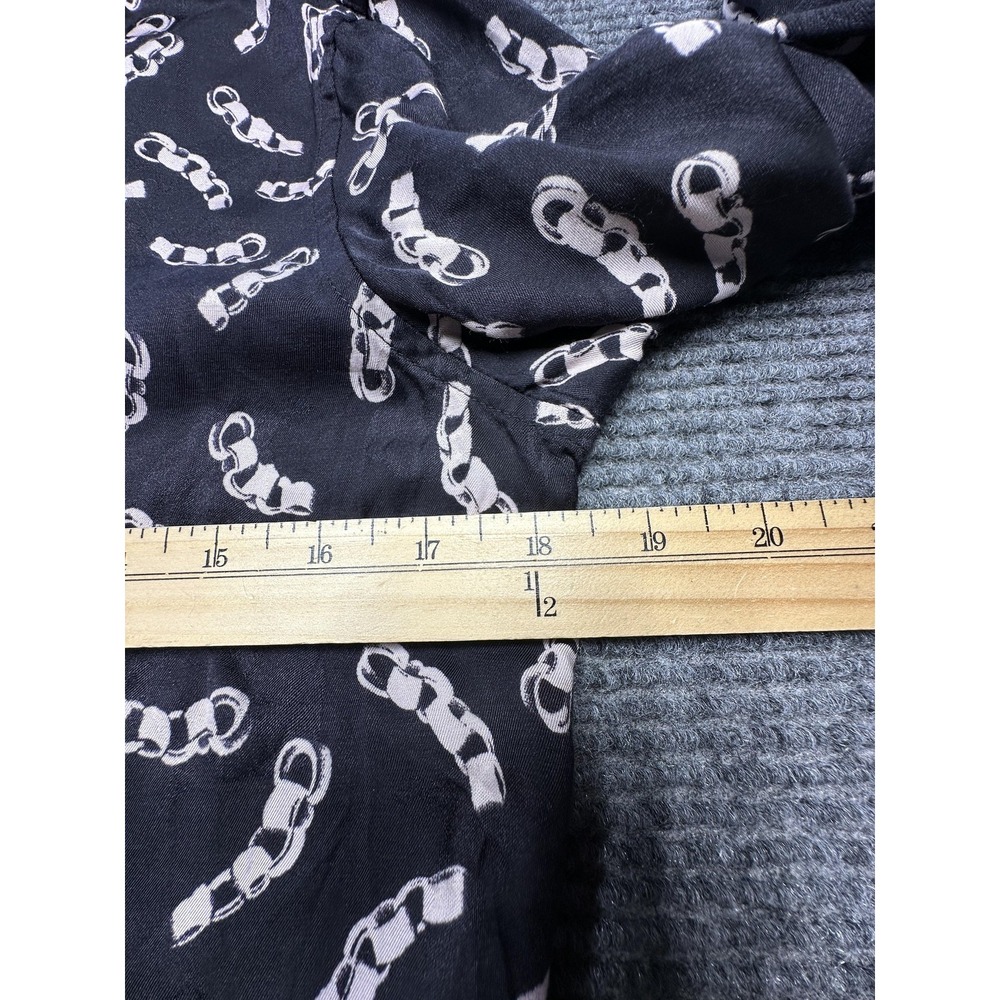 AllSaints Shirt Mens XS Black Chain Print Long Sleeve Button Front Casual - Picture 3 of 8